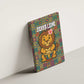 Sierra Leone Canvas Wall Art - Cute Lion Playing Djembe Drum and Tribal Pattern Design