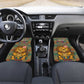 Sierra Leone Car Mats - Cute Lion Playing Djembe Drum and Tribal Pattern Design