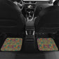 Sierra Leone Car Mats - Cute Lion Playing Djembe Drum and Tribal Pattern Design
