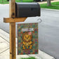 Sierra Leone Garden Flag - Cute Lion Playing Djembe Drum and Tribal Pattern Design