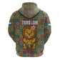Sierra Leone Hoodie - Cute Lion Playing Djembe Drum and Tribal Pattern Design