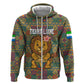 Sierra Leone Hoodie - Cute Lion Playing Djembe Drum and Tribal Pattern Design