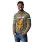 Sierra Leone Long Sleeve Polo Shirt - Cute Lion Playing Djembe Drum and Tribal Pattern Design