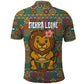 Sierra Leone Polo Shirt - Cute Lion Playing Djembe Drum and Tribal Pattern Design