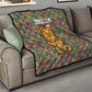 Sierra Leone Quilt - Cute Lion Playing Djembe Drum and Tribal Pattern Design
