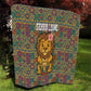 Sierra Leone Quilt - Cute Lion Playing Djembe Drum and Tribal Pattern Design