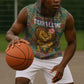 Sierra Leone Sleeveless Hoodie - Cute Lion Playing Djembe Drum and Tribal Pattern Design - African Pride