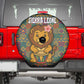 Sierra Leone Spare Tire Cover - Cute Lion Playing Djembe Drum and Tribal Pattern Design