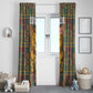 Sierra Leone Window Curtain - Cute Lion Playing Djembe Drum and Tribal Pattern Design