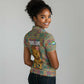 Sierra Leone Women Polo Shirt - Cute Lion Playing Djembe Drum and Tribal Pattern Design