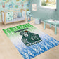 Sierra Leone Area Rug - Tribal Chimpanzee Design and Green Blue Gradient Pattern
