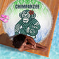 Sierra Leone Beach Blanket - Tribal Chimpanzee Design and Green Blue Gradient Pattern