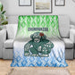 Sierra Leone Blanket - Tribal Chimpanzee Design and Green Blue Gradient Pattern