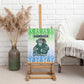 Sierra Leone Canvas Wall Art - Tribal Chimpanzee Design and Green Blue Gradient Pattern