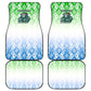 Sierra Leone Car Mats - Tribal Chimpanzee Design and Green Blue Gradient Pattern