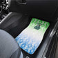 Sierra Leone Car Mats - Tribal Chimpanzee Design and Green Blue Gradient Pattern
