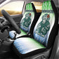 Sierra Leone Car Seat Cover - Tribal Chimpanzee Design and Green Blue Gradient Pattern