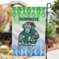 Sierra Leone Garden Flag - Tribal Chimpanzee Design and Green Blue Gradient Pattern