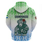 Sierra Leone Hoodie - Tribal Chimpanzee Design and Green Blue Gradient Pattern