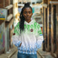 Sierra Leone Hoodie - Tribal Chimpanzee Design and Green Blue Gradient Pattern