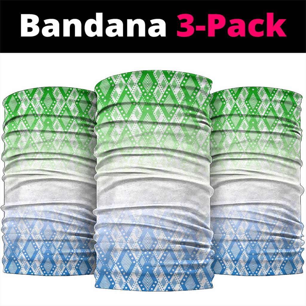 Sierra Leone Neck Gaiter - Tribal Chimpanzee Design and Green Blue Gradient Pattern - African Pride