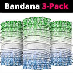 Sierra Leone Neck Gaiter - Tribal Chimpanzee Design and Green Blue Gradient Pattern - African Pride