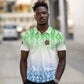 Sierra Leone Polo Shirt - Tribal Chimpanzee Design and Green Blue Gradient Pattern