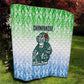 Sierra Leone Quilt - Tribal Chimpanzee Design and Green Blue Gradient Pattern
