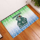 Sierra Leone Rubber Doormat - Tribal Chimpanzee Design and Green Blue Gradient Pattern