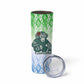 Sierra Leone Skinny Tumbler - Tribal Chimpanzee Design and Green Blue Gradient Pattern