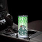 Sierra Leone Skinny Tumbler - Tribal Chimpanzee Design and Green Blue Gradient Pattern