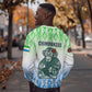 Sierra Leone Sweatshirt - Tribal Chimpanzee Design and Green Blue Gradient Pattern