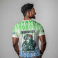 Sierra Leone T shirt - Tribal Chimpanzee Design and Green Blue Gradient Pattern