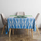 Sierra Leone Tablecloth - Tribal Chimpanzee Design and Green Blue Gradient Pattern