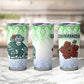 Sierra Leone Tumbler Cup - Tribal Chimpanzee Design and Green Blue Gradient Pattern