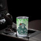 Sierra Leone Tumbler Cup - Tribal Chimpanzee Design and Green Blue Gradient Pattern