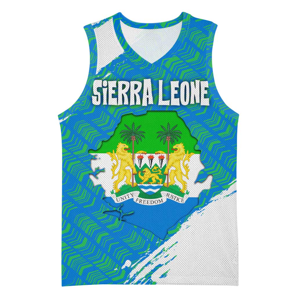 Sierra Leone Crest Basketball Jersey with National Coat of Arms and Flag Colors - African Pride