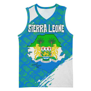 Sierra Leone Crest Basketball Jersey with National Coat of Arms and Flag Colors - African Pride