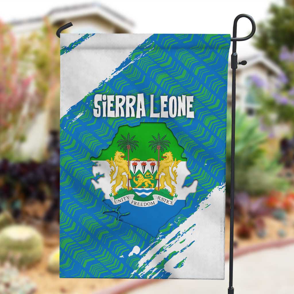 Sierra Leone Crest Garden Flag with National Coat of Arms and Flag Colors