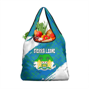 Sierra Leone Crest Grocery Bag with National Coat of Arms and Flag Colors