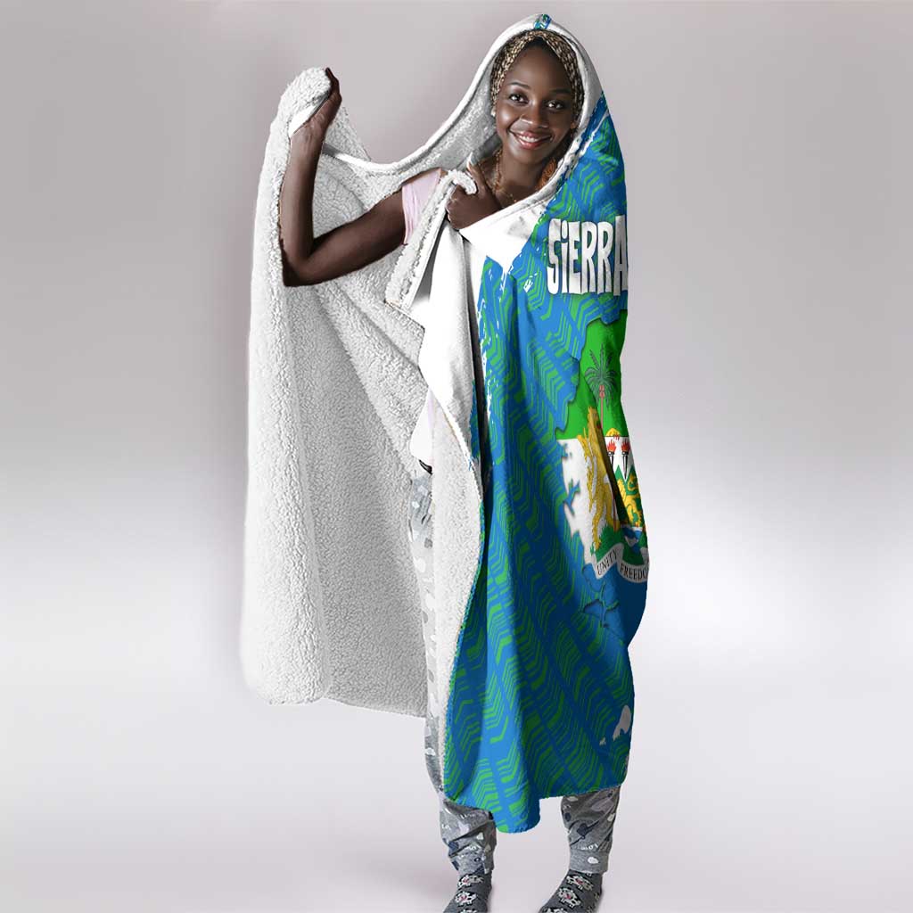 Sierra Leone Crest Hooded Blanket with National Coat of Arms and Flag Colors