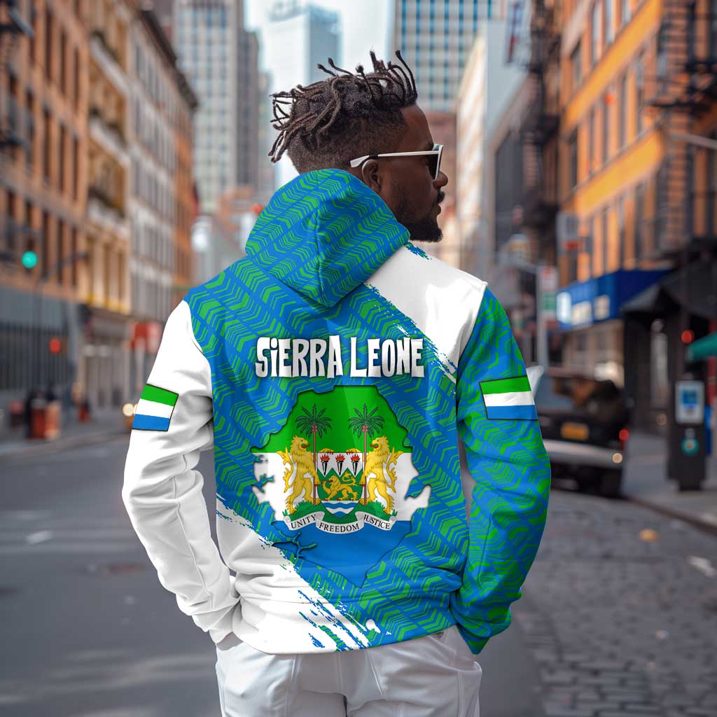 Sierra Leone Crest Hoodie with National Coat of Arms and Flag Colors