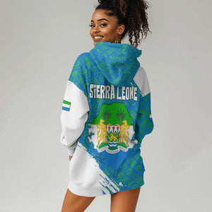 Sierra Leone Crest Hoodie Dress with National Coat of Arms and Flag Colors