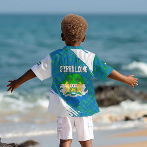 Sierra Leone Crest Kid Hawaiian Shirt with National Coat of Arms and Flag Colors