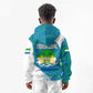 Sierra Leone Crest Kid Hoodie with National Coat of Arms and Flag Colors