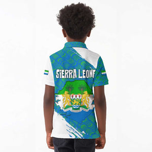 Sierra Leone Crest Kid Polo Shirt with National Coat of Arms and Flag Colors