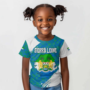 Sierra Leone Crest Kid T shirt with National Coat of Arms and Flag Colors