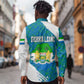 Sierra Leone Crest Long Sleeve Button Shirt with National Coat of Arms and Flag Colors