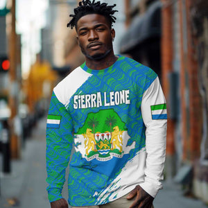 Sierra Leone Crest Long Sleeve Shirt with National Coat of Arms and Flag Colors