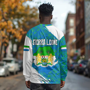 Sierra Leone Crest Long Sleeve Shirt with National Coat of Arms and Flag Colors